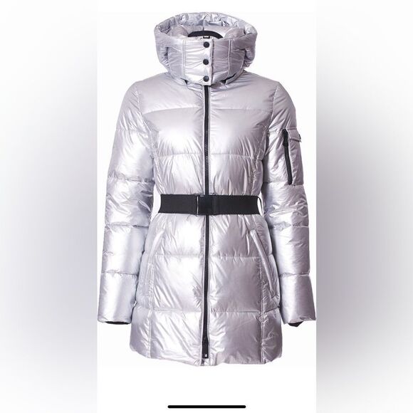 Noize Becka Velvet Hood Belted windprof, water resistant vegan Puffer size XS - Picture 1 of 16